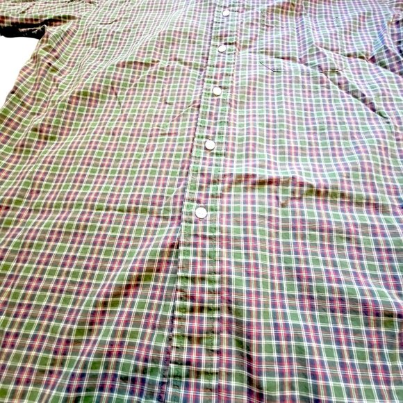 L.L. Bean Mens Plaid Button-Down Short Sleeve Shirt Size L 100% Cotton jj1645 - Picture 3 of 5